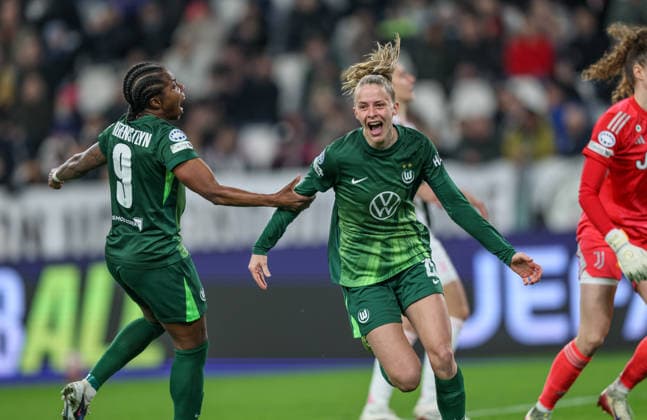 ITA, Wolfsburg, Juventus Turin vs VfL Wolfsburg, Women s Champions League, Fussball, UEFA, Spielzeit 2025 2026, Allianz Stadium, Playoffs, Rückspiel im Bild: Vivien Endemann (VfL Wolfsburg Frauen 25) erzielt das 1:0, Tor, Jubel und Freude, Emotionen DFB DFL REGULATIONS PROHIBIT ANY USE OF PHOTOGRAPHS AS IMAGE SEQUENCES AND OR QUASI-VIDEO, 19.02.2026 Copyright: HMBxMedia HendrikxHamelau