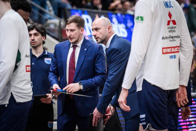 Milenko Bogicevic (Syntainics MBC, Head-Coach) - zeigt sich sichtlich unzufrieden GER, MHP Riesen Ludwigsburg vs. Syntainics MBC, Basketball Bundesliga, easycredit BBL, 21. Spieltag, Spielzeit 2025 2026, 19.02.2026 GER, MHP Riesen Ludwigsburg vs. Syntainics MBC, Basketball Bundesliga, easycredit BBL, 21. Spieltag, Spielzeit 2025 2026, 19.02.2026 Ludwigsburg Copyright: xSandyxDinkelackerx EP_SDR