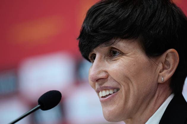 February 20, 2026, Las Rozas, Madrid, Spain: Sonia Bermudez, head coach of Spain, attends a press conference, PK, Pressekonferenz to announce the list of summoned players ahead the FIFA Women s World Cup 2027 football matches of Spain Team against Iceland and Ukraine at Ciudad del Futbol on February 20, 2026, in Las Rozas, Madrid, Spain. Las Rozas Spain - ZUMAa181 20260220_zaa_a181_023 Copyright: xDennisxAgyemanx