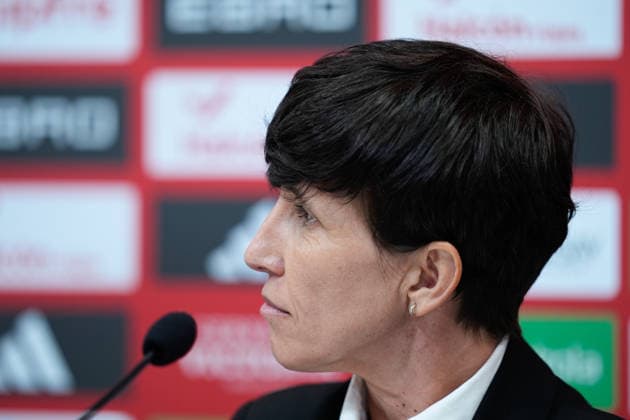 February 20, 2026, Las Rozas, Madrid, Spain: Sonia Bermudez, head coach of Spain, attends a press conference, PK, Pressekonferenz to announce the list of summoned players ahead the FIFA Women s World Cup 2027 football matches of Spain Team against Iceland and Ukraine at Ciudad del Futbol on February 20, 2026, in Las Rozas, Madrid, Spain. Las Rozas Spain - ZUMAa181 20260220_zaa_a181_031 Copyright: xDennisxAgyemanx