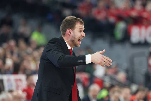 Anton Gavel (BMA365 Bamberg Baskets, Cheftrainer) gestikuliert, Emotionen, GER, FC Bayern Basketball vs. BMA365 Bamberg Baskets, Basketball, BBL Pokal, BMW TOP FOUR, Halbfinale, Saison 2025 2026, 21.02.2026, GER, FC Bayern Basketball vs. BMA365 Bamberg Baskets, Basketball, BBL Pokal, BMW TOP FOUR, Halbfinale, Saison 2025 2026, 21.02.2026 Muenchen Copyright: xEibner-Pressefoto JennixMaulx EP_JML