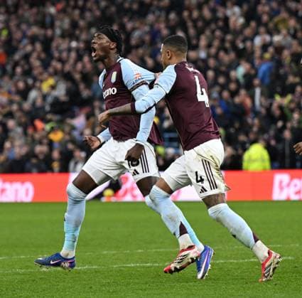 Tammy Abraham of Aston Villa celebrates after scoring the team s first goal Aston Villa v Leeds United, Premier League, Football, Villa Park, Birmingham, UK - 21 Feb 2026Birmingham Villa Park United Kingdom EDITORIAL USE ONLY No use with unauthorised audio, video, data, fixture lists, club league logos or live services. Online in-match use limited to 120 images, no video emulation. No use in betting, games or single club league player publications. Copyright: xAnnaxGowthorpe Shutterstockx 16681467w
