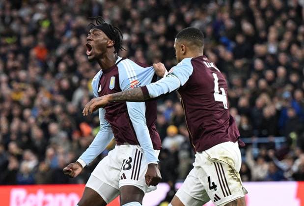 Tammy Abraham of Aston Villa celebrates after scoring the team s first goal Aston Villa v Leeds United, Premier League, Football, Villa Park, Birmingham, UK - 21 Feb 2026Birmingham Villa Park United Kingdom EDITORIAL USE ONLY No use with unauthorised audio, video, data, fixture lists, club league logos or live services. Online in-match use limited to 120 images, no video emulation. No use in betting, games or single club league player publications. Copyright: xAnnaxGowthorpe Shutterstockx 16681467y