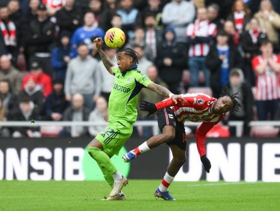 Kevin of Fulham fends off Romaine Mundle of Sunderland Sunderland v Fulham, Premier League, Football, Stadium of Light, Sunderland, UK - 22 Feb 2026Sunderland Stadium of Light United Kingdom EDITORIAL USE ONLY No use with unauthorised audio, video, data, fixture lists, club league logos or live services. Online in-match use limited to 120 images, no video emulation. No use in betting, games or single club league player publications. Copyright: xRichardxLee Shutterstockx 16681560ba