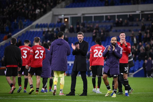 Manchester United, ManU Manager Michael Carrick at full time - Everton v Manchester United, Premier League, Hill Dickinson Stadium, Liverpool, UK, Football - 23rd February 2026 Everton v Manchester United, Premier League, Football, Hill Dickinson Stadium, Liverpool, UK - 23 Feb 2026Liverpool Hill Dickinson Stadium United Kingdom EDITORIAL USE ONLY No use with unauthorised audio, video, data, fixture lists, club league logos or live services. Online in-match use limited to 120 images, no video emulation. No use in betting, games or single club league player publications. Copyright: xMDI Shutterstockx 16687971aw