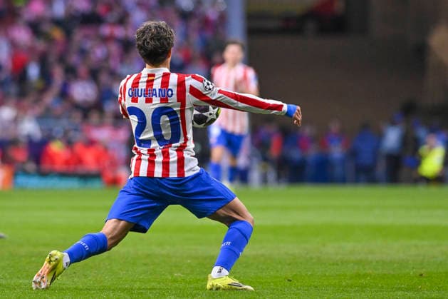 February 24, 2026, Madrid, Madrid, Spain: GIULIANO SIMEONE of Atletico de Madrid controls the ball during the Champions League match, second leg of the Play-Off between ATLo°TICO DE MADRID and CLUB BRUJAS KV, held on February 24, 2026, at the Riad Air Metropolitano, Madrid, Spain. ATLETICO DE MADRID Vs CLUB BRUJAS KV Champions League Match, Season 25 26 (02 24 26) - ZUMAc312 20260224_zsp_c312_014 Copyright: xOscarxManuelxSanchezx