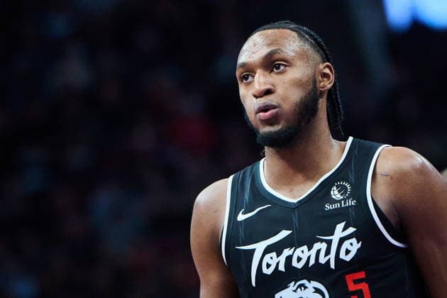 February 25, 2026, Toronto, On, Canada: Toronto Raptors Immanuel Quickley (5) looks on during second half NBA, Basketball Herren, USA basketball action against the San Antonio Spurs in Toronto, on Wednesday, Feb. 25, 2026. Canada News - February 25, 2026 - ZUMAc35_ 20260225_zaf_c35_103 Copyright: xSammyxKoganx