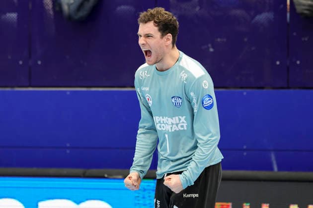 Torhueter Constantin Moestl (TBV Lemgo Lippe) jubelt, DAIKIN Handball Bundesliga, TBV Lemgo Lippe v Handball Verein Hamburg, PHOENIX CONTACT arena am 26. February 2026 in Lemgo, Deutschland. (Foto von Marco Steinbrenner DeFodi Images) Torhueter Constantin Moestl (TBV Lemgo Lippe) cheers, DAIKIN Handball Bundesliga, TBV Lemgo Lippe v Handball Sport Verein Hamburg, PHOENIX CONTACT arena, February 26, 2026 in Lemgo, Germany. (Photo by Marco Steinbrenner DeFodi Images) -