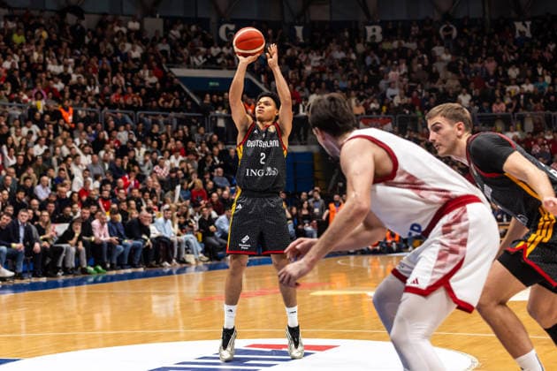 GER, FIBA Basketball World Cup 2027, European Qualifiers, Kroatien-Deutschland. 27.02.2026, Drazen Petrovic Basketball Center, Zagreb, GER, FIBA Basketball World Cup 2027, European Qualifiers, Kroatien-Deutschland. Jack Kayil (Deutschland, No2) bei einem Freiwurf  Foto: Alexander Trienitz Zagreb Drazen Petrovic Basketball Center Zagreb Kroatien