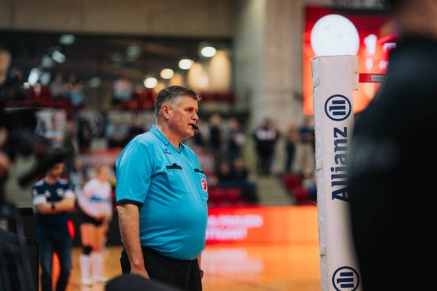 Olaf Niemann (TSV Gaertringen, Schiedsrichter), Faustball, Deutsche Meisterschaft, Final 4, Saison 2025 2026, 28.02.2026, Faustball, Deutsche Meisterschaft, Final 4, Saison 2025 2026, 28.02.2026, Stuttgart Copyright: xEibner-Pressefoto LarsxNeumannx EP_LNN