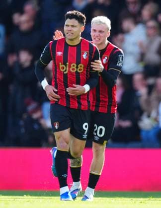 Evanilson of Bournemouth celebrates scoring a goal after making it 1-1 with Alex Jimenez AFC Bournemouth v Sunderland, Premier League, Football, Vitality Stadium, Bournemouth, UK - 28 Feb 2026Bournemouth Vitality Stadium United Kingdom EDITORIAL USE ONLY No use with unauthorised audio, video, data, fixture lists, club league logos or live services. Online in-match use limited to 120 images, no video emulation. No use in betting, games or single club league player publications. Copyright: xJavierxGarcia Shutterstockx 16708384ag