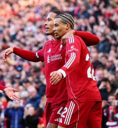Virgil van Dijk of Liverpool scores to make it 2-0 and celebrates Liverpool v West Ham United, Premier League, Football, Anfield, Liverpool, UK - 28 Feb 2026Liverpool Anfield United Kingdom EDITORIAL USE ONLY No use with unauthorised audio, video, data, fixture lists, club league logos or live services. Online in-match use limited to 120 images, no video emulation. No use in betting, games or single club league player publications. Copyright: xPaulxCurrie Shutterstockx 16708425bl