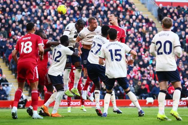 Sport Bilder des Tages Virgil van Dijk of Liverpool scores to make it 2-0 and celebrates Liverpool v West Ham United, Premier League, Football, Anfield, Liverpool, UK - 28 Feb 2026Liverpool Anfield United Kingdom EDITORIAL USE ONLY No use with unauthorised audio, video, data, fixture lists, club league logos or live services. Online in-match use limited to 120 images, no video emulation. No use in betting, games or single club league player publications. Copyright: xPaulxCurrie Shutterstockx 16708425br
