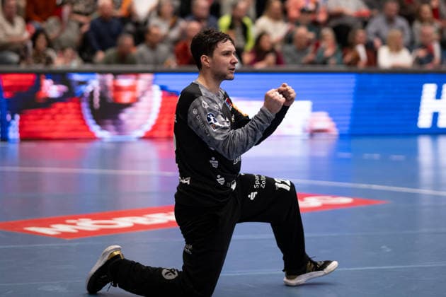 Mateusz Kornecki (HBW Balingen Weilstetten, 01, Torwart) nach guter Aktion HBW Balingen Weilstetten vs. HSC 2000 Coburg, Handball, 2. Bundesliga, 22. Spieltag, Saison 2025 2026, 28.02.2026 Eibner-Pressefoto Andreas Ulmer HBW Balingen Weilstetten vs. HSC 2000 Coburg, Handball, 2. Bundesliga, 22. Spieltag, Saison 2025 2026, 28.02.2026 Balingen Copyright: xEibner-Pressefoto AndreasxUlmerx EP_AUR
