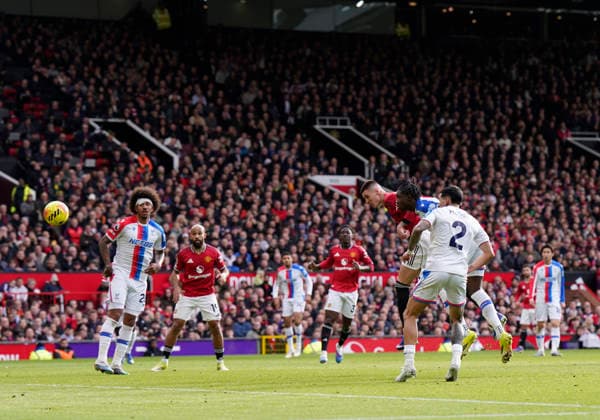 Manchester, England, 1st March 2026. Benjamin Sesko of Manchester United, ManU scores the second goal during the Manchester United vs Crystal Palace Premier League match at Old Trafford, Manchester. Picture credit should read: Andrew Yates Sportimage EDITORIAL USE ONLY. No use with unauthorised audio, video, data, fixture lists, club league logos or live services. Online in-match use limited to 120 images, no video emulation. No use in betting, games or single club league player publications. SPI_055_AY_Man_Utd_Palace SPI-4566-0053