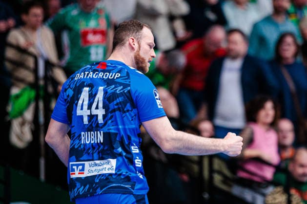 Lenny Rubin (TVB Stuttgart, 44) jubelt freut sich GER, GWD Minden vs. TVB Stuttgart, Handball, 1. Bundesliga, 23. Spieltag, Spielzeit 2025 2026, 01.03.2026 GER, GWD Minden vs. TVB Stuttgart, Handball, 1. Bundesliga, 23. Spieltag, Spielzeit 2025 2026, 01.03.2026 Minden Copyright: xEibner-Pressefoto JanxRollingerx EP_JSK