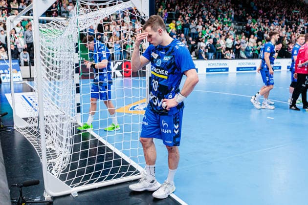 Marco Mengon (TVB Stuttgart, 30) ist enttaeuscht traurig nach 32:32 Unentschieden GER, GWD Minden vs. TVB Stuttgart, Handball, 1. Bundesliga, 23. Spieltag, Spielzeit 2025 2026, 01.03.2026 GER, GWD Minden vs. TVB Stuttgart, Handball, 1. Bundesliga, 23. Spieltag, Spielzeit 2025 2026, 01.03.2026 Minden Copyright: xEibner-Pressefoto JanxRollingerx EP_JSK