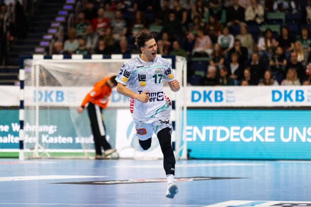 Tim GOSSNER (FRISCH AUF! Goeppingen, 17) Jubel, Freude, Leidenschaft, Erfolg, Emotion, Begeisterung, positive Emotionen GER, TSV Hannover-Burgdorf vs. FRISCH AUF! Goeppingen, Handball, Bundesliga, 23. Spieltag, Spielzeit 2025 2026, 01.03.2026, GER, TSV Hannover-Burgdorf vs. FRISCH AUF! Goeppingen, Handball, Bundesliga, 23. Spieltag, Spielzeit 2025 2026, 01.03.2026, Hannover Copyright: xEibnerxPressefoto OliverxSchmidtx EP_OST