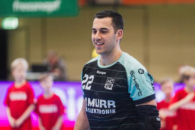 Ruben Sousa (HC Oppenweiler Backnang, 22) beim Aufwärmen, Vorfreude auf das Spiel HSG Krefeld Niederrhein vs. HC Oppenweiler Backnang, Handball, 2.HBL, 22.Spieltag, Saison 2025 26, 01.03.2026, HSG Krefeld Niederrhein vs. HC Oppenweiler Backnang, Handball, 2.HBL, 22.Spieltag, Saison 2025 26, 01.03.2026 Krefeld Copyright: xEibner-Pressefoto LukasxBaldygax EP_LBA