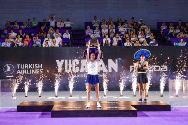 WTA, Tennis Damen MERIDA OPEN 2026 WTA MERIDA OPEN 2026 C. BUCSA VS M. FRECH 01032026 MERIDA, YUCATAN, MEXICO. Photo of spanish Cristina Bucsa, champion of the WTA Merida Open 2026 tournament, held at the Yucatan Country Club of Merida, Yucatan, Mexico. After defeating Magdalena Frech of Poland. Foto de la espanola Cristina Bucsa, campeona del torneo WTA Merida Open 2026, celebrado en el Yucatan Country Club de Merida, Yucatan, Mexico. Tras derrotar a Magdalena Frech de Polonia. PHOTO BY IMAGENSHOP AGENCIA FOTOGRAFICA MERIDA YUCATAN MEXICO Copyright: xMarioxEnriquexMartinezxLunax