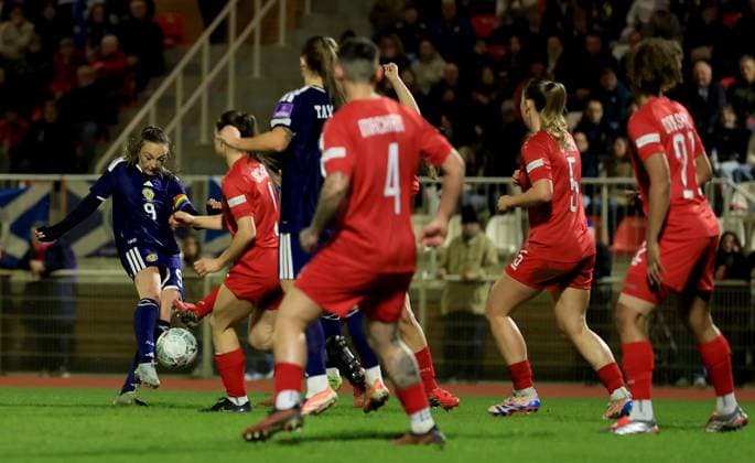Caroline Weir of Scotland scores their side s first goal of the game Luxembourg Women v Scotland Women, 2027 FIFA Women s World Cup Qualifiers, Group D, Football, Stade mile Mayrisch, Luxembourg - 03 Mar 2026 Stade mile Mayrisch Luxembourg EDITORIAL USE ONLY No use with unauthorised audio, video, data, fixture lists, club league logos or live services. Online in-match use limited to 120 images, no video emulation. No use in betting, games or single club league player publications. Copyright: xGeorgexTewkesbury Shutterstockx 16719926q