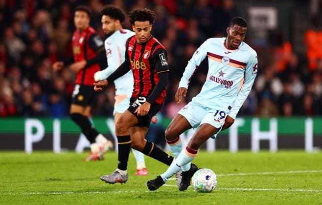 Dango Ouattara of Brentford. AFC Bournemouth v Brentford, Premier League, Football, Vitality Stadium, Bournemouth, UK - 03 Mar 2026Bournemouth Vitality Stadium United Kingdom EDITORIAL USE ONLY No use with unauthorised audio, video, data, fixture lists, club league logos or live services. Online in-match use limited to 120 images, no video emulation. No use in betting, games or single club league player publications. Copyright: xJamesxMarsh Shutterstockx 16719986ba