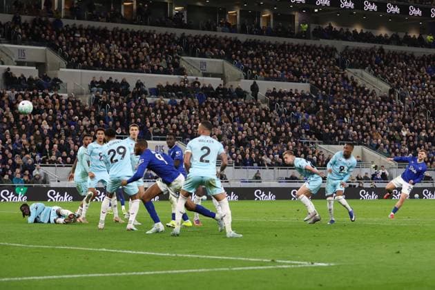 Kiernan Dewsbury-Hall of Everton takes a free kick but fails to score Everton v Burnley, Premier League, Football, Hill Dickinson Stadium, Liverpool, UK - 03 Mar 2026Liverpool Hill Dickinson Stadium United Kingdom EDITORIAL USE ONLY No use with unauthorised audio, video, data, fixture lists, club league logos or live services. Online in-match use limited to 120 images, no video emulation. No use in betting, games or single club league player publications. Copyright: xPhilxBryan Shutterstockx 16719989bg