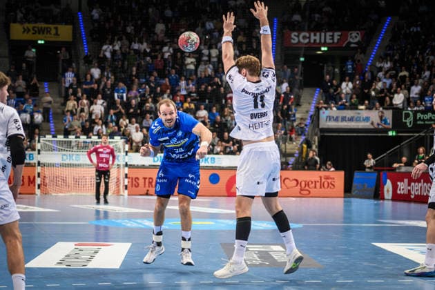 Kai Haefner (TVB Stuttgart, 34) vs. Petter Overby (THW Kiel, 11) GER, TVB Stuttgart - THW Kiel, DAIKIN HBL, Handball, Bundesliga, 24. Spieltag, Spielzeit 2025 2026, 05.03.2026 GER, TVB Stuttgart - THW Kiel, DAIKIN HBL, Handball, Bundesliga, 24. Spieltag, Spielzeit 2025 2026, 05.03.2026 Stuttgart Copyright: xSandyxDinkelackerx EP_SDR