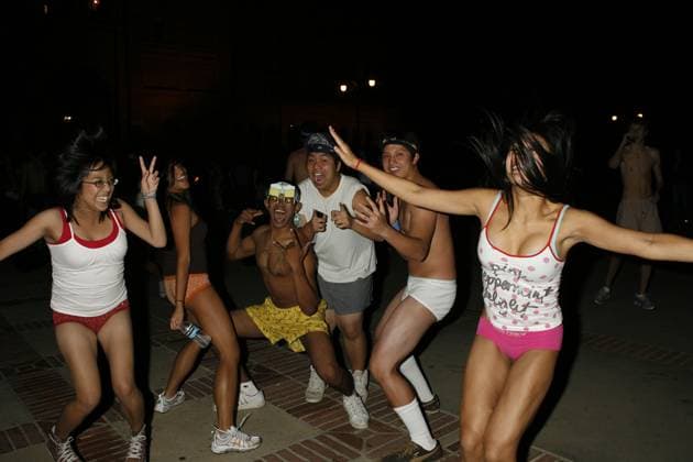 December 14, 2006 - Westwood, CA, U.S. - 13 December 2006 - Westwood, California - UCLA students participate in the Undie Run . Over five thousand University of California - Los Angeles students run through the streets in their underwear to ensure good grades on their final exams. Photo Credit: Russ Elliot AdMedia Copyright: xRussxElliotAdmediax