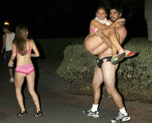 December 14, 2006 - Westwood, CA, U.S. - 13 December 2006 - Westwood, California - UCLA students participate in the Undie Run . Over five thousand University of California - Los Angeles students run through the streets in their underwear to ensure good grades on their final exams. Photo Credit: Russ Elliot AdMedia Copyright: xRussxElliotAdmediax