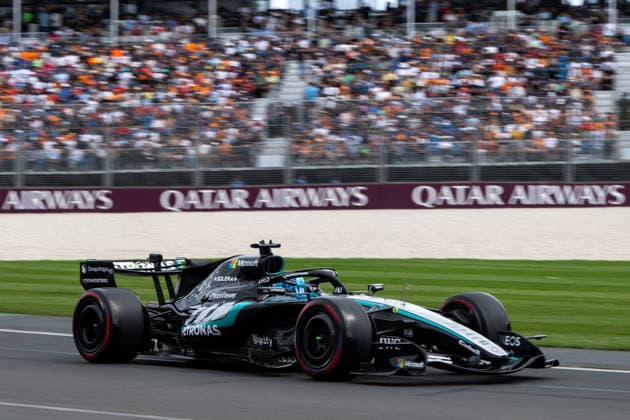 George Russell (Mercedes-AMG Petronas F1 Team, Großbritannien, 63) im F1 W17, AUS, Formel 1 Weltmeisterschaft, Australian Grand Prix, Albert Park Circuit, Melbourne, Qualifying, Saison 2026, 07.03.2026 AUS, Formel 1 Weltmeisterschaft, Australian Grand Prix, Albert Park Circuit, Melbourne, Qualifying, Saison 2026, 07.03.2026 Melbourne Copyright: xEibner-Pressefoto Memmlerx EP_MMR