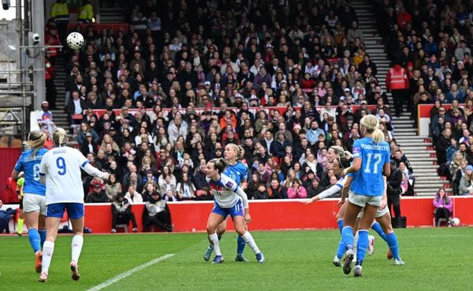 Lucy Bronze of England scores the team s first goal England Women v Iceland Women, 2027 FIFA Women s World Cup Qualifiers, Group C, Football, City Ground, Nottingham, UK - 07 Mar 2026Nottingham City Ground United Kingdom EDITORIAL USE ONLY No use with unauthorised audio, video, data, fixture lists, club league logos or live services. Online in-match use limited to 120 images, no video emulation. No use in betting, games or single club league player publications. Copyright: xAnnaxGowthorpe Shutterstockx 16720094ae