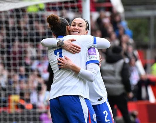 Lucy Bronze of England celebrates after scoring the team s first goal England Women v Iceland Women, 2027 FIFA Women s World Cup Qualifiers, Group C, Football, City Ground, Nottingham, UK - 07 Mar 2026Nottingham City Ground United Kingdom EDITORIAL USE ONLY No use with unauthorised audio, video, data, fixture lists, club league logos or live services. Online in-match use limited to 120 images, no video emulation. No use in betting, games or single club league player publications. Copyright: xAnnaxGowthorpe Shutterstockx 16720094aj