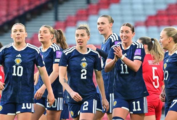 Jenna Clark of Scotland celebrates scoring Scotland Women v Luxembourg Women, 2027 FIFA Women s World Cup Qualifiers, Group D, Football, Hampden Park, Glasgow, Scotland, UK - 07 Mar 2026Glasgow Hampden Park Scotland United Kingdom EDITORIAL USE ONLY No use with unauthorised audio, video, data, fixture lists, club league logos or live services. Online in-match use limited to 120 images, no video emulation. No use in betting, games or single club league player publications. Copyright: xMarkxRunnacles Shutterstockx 16723654v