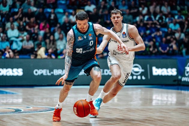 Logan Johnson (Skyliners Frankfurt, 0) GER, Skyliners Frankfurt vs. Bamberg Baskets, Basketball, easycredit BBL, Bundesliga, 23 Spieltag, Saison 2025 2026. 08.03.2026 Eibner-Pressefoto Attila Ziga GER, Skyliners Frankfurt vs. Bamberg Baskets, Basketball, easycredit BBL, Bundesliga, 23 Spieltag, Saison 2025 2026. 08.03.2026 Frankfurt am Main Copyright: xEibner-Pressefotox EP_AZA