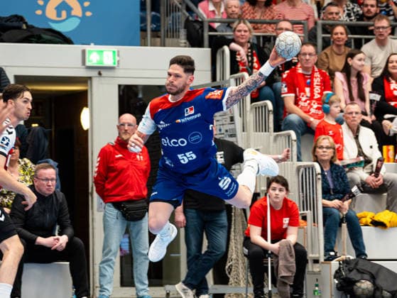 Csaba Leimeter (HBW Balingen-Weilstetten, 55) beim Torwurf HSG Nordhorn-Lingen vs. HBW Balingen-Weilstetten , Handball, 2. Bundesliga, 23. Spieltag, Saison 2025 2026, 08.03.2026 HSG Nordhorn-Lingen vs. HBW Balingen-Weilstetten , Handball, 2. Bundesliga, 23. Spieltag, Saison 2025 2026, 08.03.2026 Nordhorn Copyright: xEibner-Pressefoto DamianxKruczynx EP_DKI