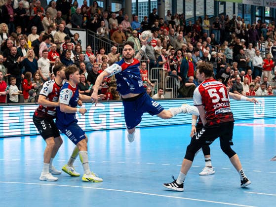 Csaba Leimeter (HBW Balingen-Weilstetten, 55) beim Torwurf HSG Nordhorn-Lingen vs. HBW Balingen-Weilstetten , Handball, 2. Bundesliga, 23. Spieltag, Saison 2025 2026, 08.03.2026 HSG Nordhorn-Lingen vs. HBW Balingen-Weilstetten , Handball, 2. Bundesliga, 23. Spieltag, Saison 2025 2026, 08.03.2026 Nordhorn Copyright: xEibner-Pressefoto DamianxKruczynx EP_DKI