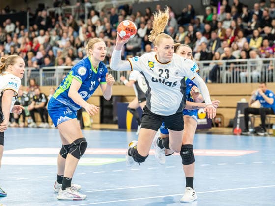 Annika Lott (Deutschland, 23) kommt frei zum Wurf, Deutschland vs. Slowenien, Handball, EM-Qualifikation, Frauen, Spielzeit 2025 2026, 08.03.2026, Deutschland vs. Slowenien, Handball, EM-Qualifikation, Frauen, Spielzeit 2025 2026, 08.03.2026 Heidelberg Copyright: xEibner-Pressefoto MichaelxSchmidx EP_MST