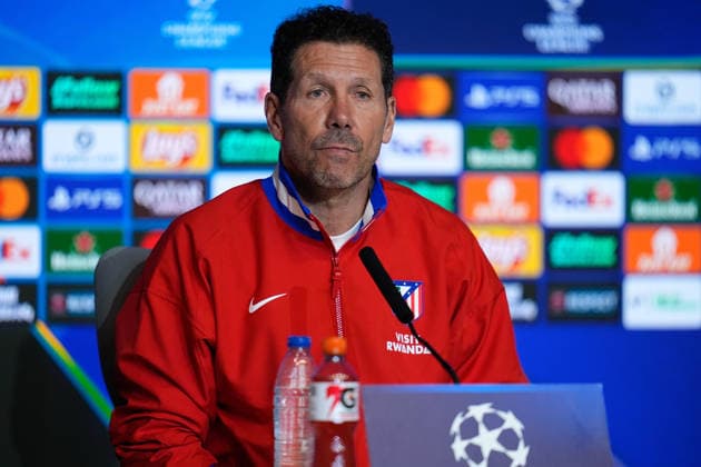 March 9, 2026, Madrid, Madrid, Spain: Diego Pablo Simeone, head coach of Atletico de Madrid, attends his press conference, PK, Pressekonferenz during the training day of Atletico de Madrid ahead the UEFA Champions League 2025 26 match against Tottenham Hotspur at Riyadh Air Metropolitano on March 09, 2026, in Madrid, Spain. Madrid Spain - ZUMAa181 20260309_zaa_a181_096 Copyright: xDennisxAgyemanx