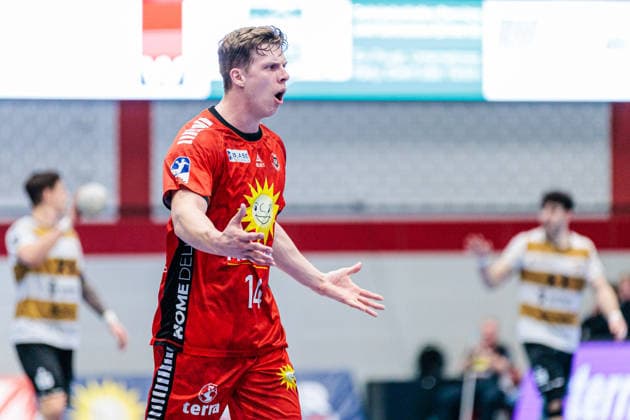 Alexander Schulze (TuS N-Luebbecke, 14) jubelt freut sich GER, TuS N-Luebbecke vs. HC Elbflorenz 2006, Handball, 2. Bundesliga, 23. Spieltag, Spielzeit 2025 2026, 09.03.2026 GER, TuS N-Luebbecke vs. HC Elbflorenz 2006, Handball, 2. Bundesliga, 23. Spieltag, Spielzeit 2025 2026, 09.03.2026 Luebbecke Copyright: xEibner-Pressefoto JanxRollingerx EP_JSK