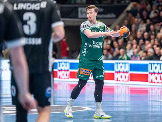 Erik Persson (Frisch Auf Goeppingen, 22) am Ball, Frisch Auf Goeppingen vs. ThSV Eisenach, Handball, 1. Bundesliga, Herren, Spielzeit 2025 2026, 09.03.2026, Frisch Auf Goeppingen vs. ThSV Eisenach, Handball, 1. Bundesliga, Herren, Spielzeit 2025 2026, 09.03.2026 Goeppingen Copyright: xEibner-Pressefoto MichaelxSchmidx EP_MST