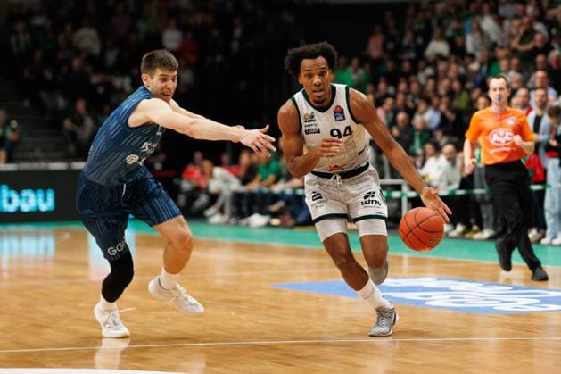 George King (Gladiators Trier) im Zweikampf mit Dusan Neskovic (MLP Academics Heidelberg), Vet Concept Gladiators Trier vs MLP Academics Heidelberg, Basketball, easyCredit BBL, 23. Spieltag, Saison 2025 2026, 09.03.2026 Vet Concept Gladiators Trier vs MLP Academics Heidelberg, Basketball, easyCredit BBL, 23. Spieltag, Saison 2025 2026, 09.03.2026 Copyright: xEibner-Pressefoto AlexanderxNeisx EP_ANS