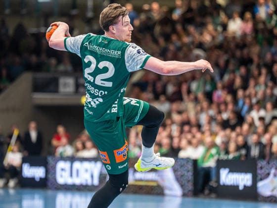 Erik Persson (Frisch Auf Goeppingen, 22) am Ball, Frisch Auf Goeppingen vs. ThSV Eisenach, Handball, 1. Bundesliga, Herren, Spielzeit 2025 2026, 09.03.2026, Frisch Auf Goeppingen vs. ThSV Eisenach, Handball, 1. Bundesliga, Herren, Spielzeit 2025 2026, 09.03.2026 Goeppingen Copyright: xEibner-Pressefoto MichaelxSchmidx EP_MST
