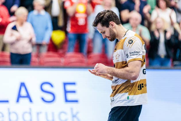 Sebastian Gress (HC Elbflorenz 2006, 25) ist enttaeuscht traurig nach 34:31 Niederlage GER, TuS N-Luebbecke vs. HC Elbflorenz 2006, Handball, 2. Bundesliga, 23. Spieltag, Spielzeit 2025 2026, 09.03.2026 GER, TuS N-Luebbecke vs. HC Elbflorenz 2006, Handball, 2. Bundesliga, 23. Spieltag, Spielzeit 2025 2026, 09.03.2026 Luebbecke Copyright: xEibner-Pressefoto JanxRollingerx EP_JSK