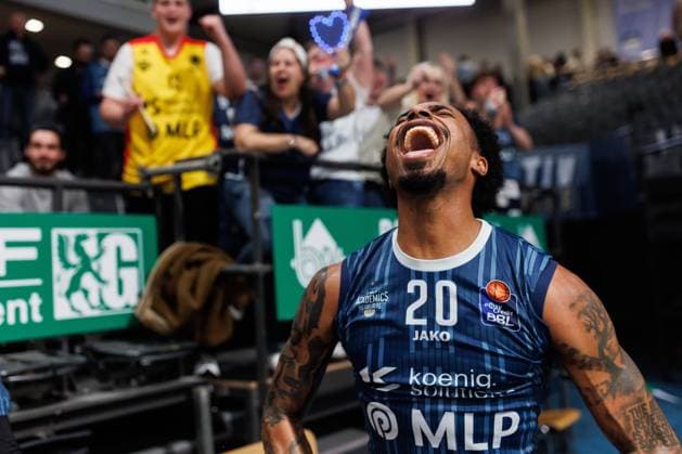 Michael Weathers (MLP Academics Heidelberg) bejubelt den sSeg, Vet Concept Gladiators Trier vs MLP Academics Heidelberg, Basketball, easyCredit BBL, 23. Spieltag, Saison 2025 2026, 09.03.2026 Vet Concept Gladiators Trier vs MLP Academics Heidelberg, Basketball, easyCredit BBL, 23. Spieltag, Saison 2025 2026, 09.03.2026 Copyright: xEibner-Pressefoto AlexanderxNeisx EP_ANS