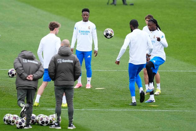 March 10, 2026, Valdebebas, Madrid, Spain: Vinicius Junior during the training day of Real Madrid ahead the UEFA Champions League 2025 26, Round of 16 first leg, football match against Manchester City at Ciudad Deportiva Real Madrid on March 10, 2026, in Valdebebas, Madrid, Spain. Real Madrid Training And press conference, PK, Pressekonferenz - UEFA Champions League 2025 26 Round Of 16 First Leg - ZUMAa181 20260310_zaa_a181_006 Copyright: xOscarxJ.xBarrosox