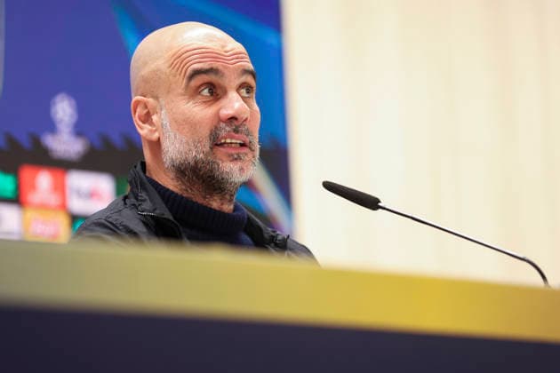 March 10, 2026, Madrid, Madrid, Spain: Pep Guardiola, head coach, attends the press conference, PK, Pressekonferenz of Manchester City ahead the UEFA Champions League 2025 26, Round of 16 first leg, football match against Real Madrid at Santiago Bernabeu stadium on March 10, 2026, in Madrid, Spain. Manchester City Press Conference - UEFA Champions League 2025 26 Round Of 16 First Leg - ZUMAa181 20260310_zaa_a181_037 Copyright: xIrinaxR.xHipolitox