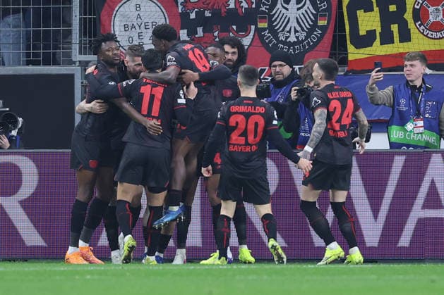 GER, UEFA CL, Achtelfinale, Bayer 04 Leverkusen (GER) vs. FC Arsenal (ENG), 11.03.2026, BayArena, Leverkusen, GER, UEFA CL, Achtelfinale, Bayer 04 Leverkusen (GER) vs. FC Arsenal (ENG), , im Bild: 1:0 fuer Leverkusen durch Robert Andrich (Leverkusen 8), Torjubel Jubel Jubellauf, Edmond Tapsobsa (Leverkusen 12), Ibrahim Maza (Leverkusen 30), Ãlex Grimaldo (Leverkusen 20), Martin Terrier (Leverkusen 11), Aleix Garcia (Leverkusen 24), Ernest Poku (Leverkusen 19),