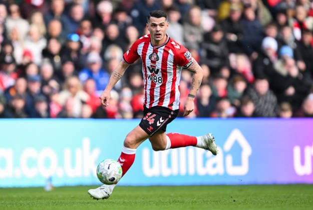 Granit Xhaka of Sunderland Sunderland v Brighton and Hove Albion, Premier League, Football, Stadium of Light, Sunderland, UK - 14 Mar 2026Sunderland Stadium of Light United Kingdom EDITORIAL USE ONLY No use with unauthorised audio, video, data, fixture lists, club league logos or live services. Online in-match use limited to 120 images, no video emulation. No use in betting, games or single club league player publications. Copyright: xGreigxCowie Shutterstockx 16757170ao