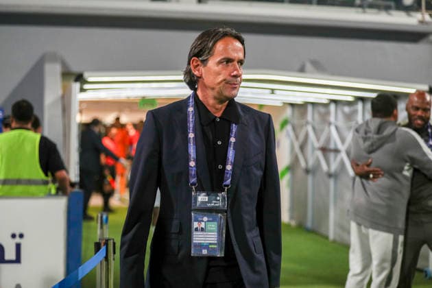 Saudi-Arabien: Fussball Saudi Pro League 2025 2026, 26. Spieltag - Al Fateh FC vs 1Al Hilal - Maydan Tamweel Aloula (Saudi Arabien): Simone Inzaghi (Trainer Al Hilal) Copyright: xOumaimaxSouaidix